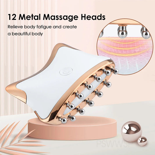 Electric Guasha Massager EMS Body Shaping Gua Sha Meridian Scraping Brush Face Neck Lifting Eliminate Edema Therapy