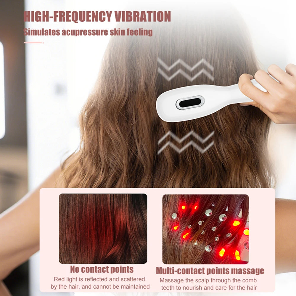 EMS LED Scalp Massage Comb with Oil Applicator