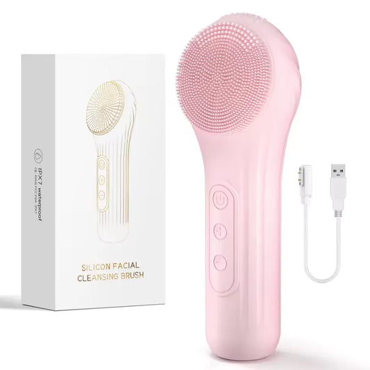 Heated Silicone Electric Facial Cleansing Brush