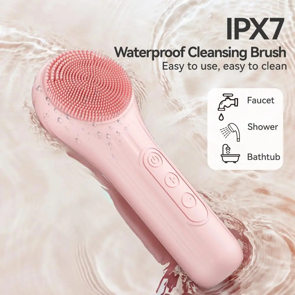 Heated Silicone Electric Facial Cleansing Brush